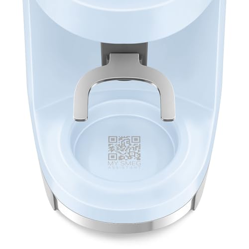 Image of SMEG CGF03 Burr Coffee Grinder, Electric Conical Burr Grinder with 15 Grind Settings, 8 Presets, 240g Bean Hopper, Espresso, Moka & Drip Coffee Grinder, 50's Retro Style (Pastel Blue)