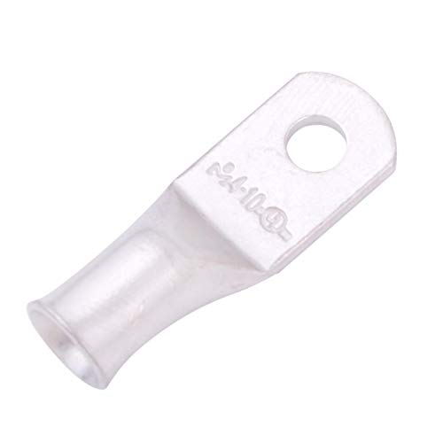 SELTERM 10pcs 4 AWG-#10 Stud Tinned Copper Wire Lugs, Heavy Duty Battery Cable Ends,4 Guage Ring Terminals, UL Battery Lugs Marine Grade Copper Eyelets Electrical Battery Terminal Connectors