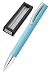 Produktbild ONLINE Kugelschreiber Vision Turquoise I Drehkugelschreiber mit Standard Großraummine in Strichstärke M, Schreibfarbe Schwarz I Kulli Türkis mit gebürsteter Oberfläche in Geschenkbox