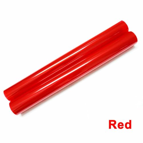 Image of KOMAS 12 inch X 48 inch Tint Vinyl Film Sticker Sheet Roll for Car Headlight, Tail Lights, Fog Lights with Squeegee + Cutter (Glossy Red)