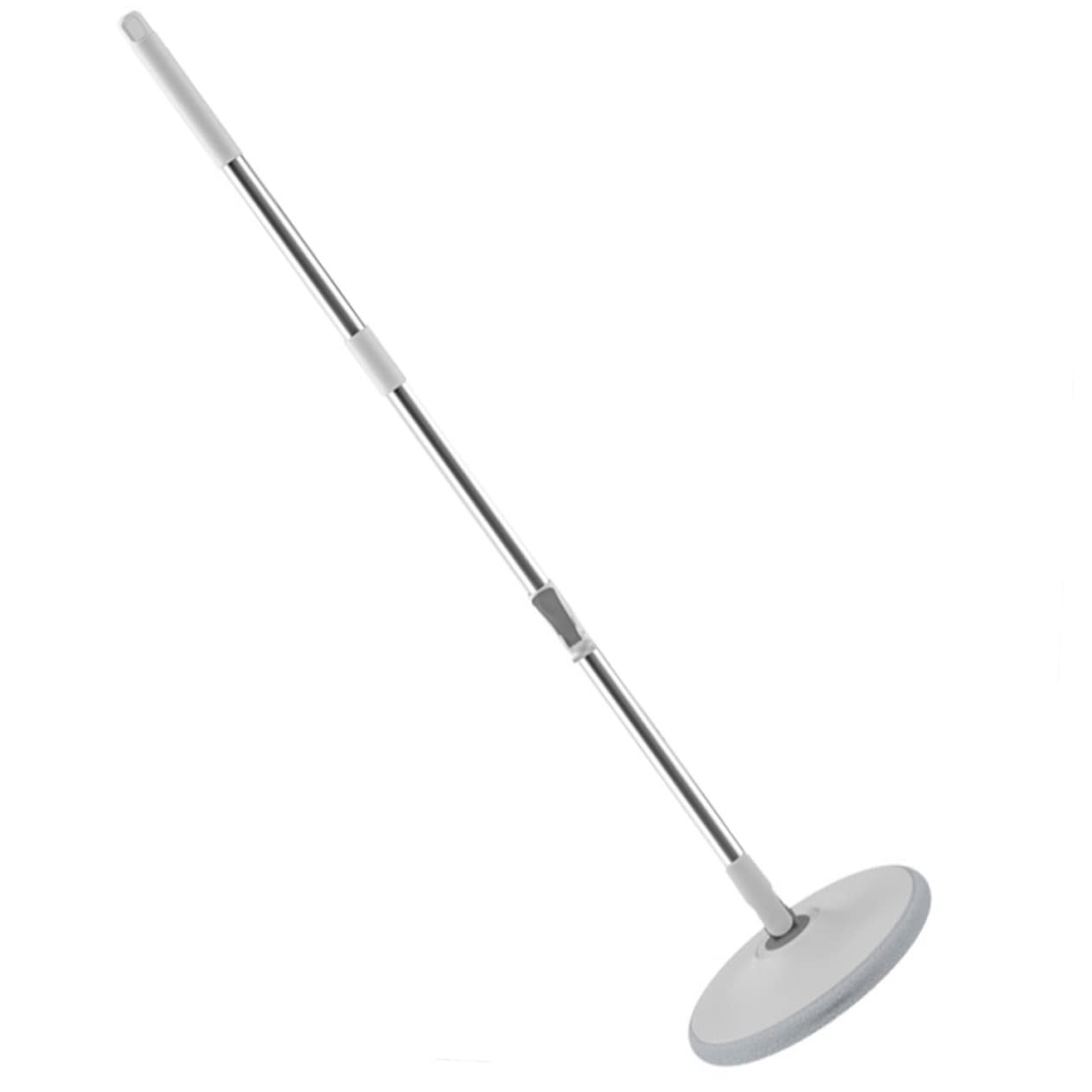 Mop Rotante per Pavimenti Secchio, Acciaio Inox e Plastica Bianco