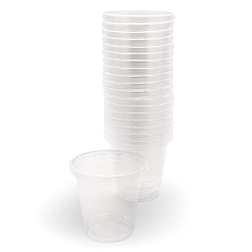 Plantvibes ® 100 Bicchierini da Shot 50ml, Stoviglie USA e Getta sostenibili, Bicchierini di plastica in PLA, 100% compostabili, Bicchieri di plastica da Shot in PLA (50ml)