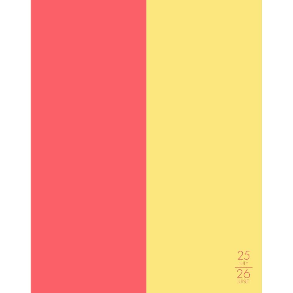 Willow Creek Press Booklet Monthly Planner, Coral Lemon Duotone Academic July 2025 - June 2026 7.5" x 9.5" Booklet Monthly Planner