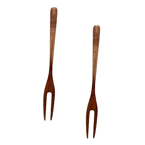 Garneck 2pcs Two Tine Fruit Forks Elegant Double Prong Dessert Forks for Cake for Parties Gatherings and Mid Autumn Festival Celebrations