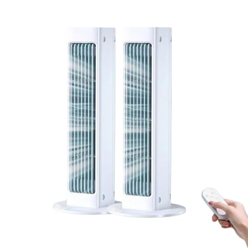 Conditioner Fan Original - Dual-Mode Horizontal Vertical Ultra-Quiet for Bedroom Office (White 2pcs)