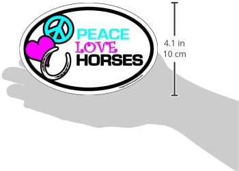 Imagine This Company Peace Love Oval Shaped Pet Magnet; Removable Magnets for Cars, Fridges, Lockers & More, Stylish Pet Inspired Car Accessories, 4 x 6 Inches, 1 Item, Multicolor, Peace Love Horses image 3