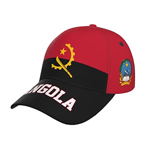 JUZGTSIT Casquette de baseball avec drapeau de l'Angola - Imprimé complet - Pour homme et adulte - Casquette de supporter du patriotisme - Noir, multicolore, Taille unique