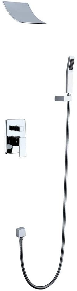 Robinet set de douche mural en laiton massif avec jet cascade pour baignoire chic
