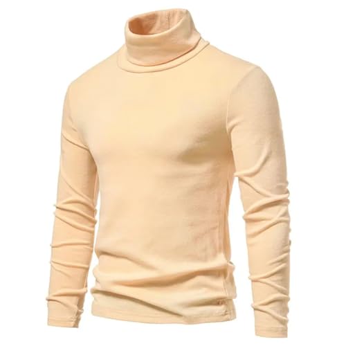 Men Winter High Neck Sweaters Solid Color Long Sleeve Slim Fit Knitted Sweater Jumper3