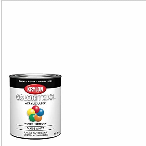 Image of Krylon K05612007 Colormaxx Brush On Paint, 1 /2 Pint, White