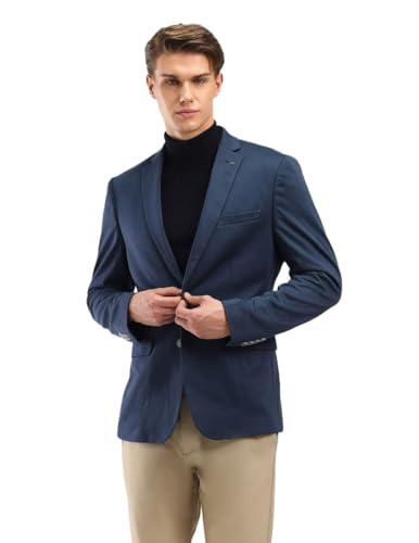 Image of Arrow Textured Slim Fit Blazer for Men - Button Closure Formal & Casual Wear Mens Blazer