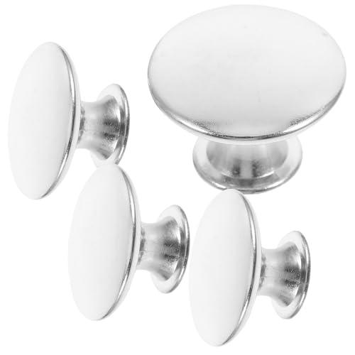 KESYOO 4個 シルバー引き出し取っ手 丸型メタルノブ 耐久性アイアン製 キッチンキャビネットや家具用簡単取り付けハンドル