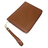 [JFOLKS] 母子手帳ケース お薬手帳 ・ 診察券 ・ 保険証 も すっきり収納 ｜ 大容量 スリム設計 ・ ラウンドファスナー で 中身が落ちない 軽量 ＆ おしゃれ 5カラー ブラウン