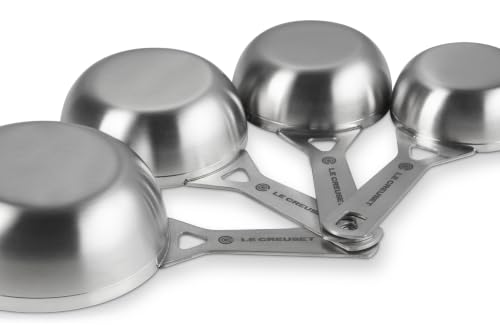 Image of Le Creuset Stainless Steel Measuring Cups, Set of 4 | Set includes: 1 /4, 1 /3, 1 /2, and 1 cups