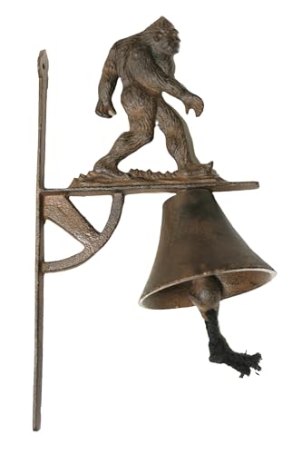 Cast Iron Big Foot Outdoor Entryway Bell, Legendary Mythical Creature Sasquatch, Gift Idea...