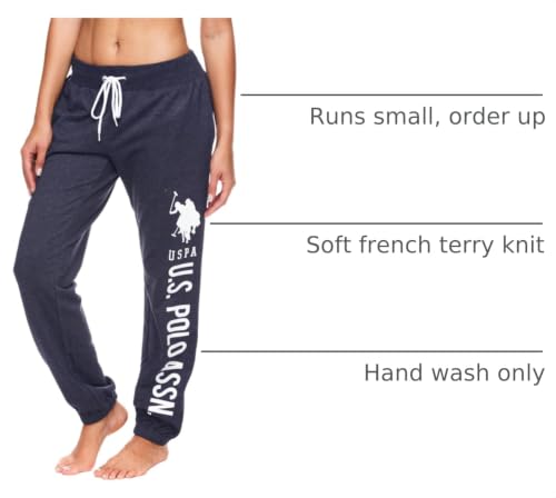 Image of U.S. POLO ASSN. Womens Sweatpants - Women Joggers Sweats with Logo Print - French Terry Poly-Cotton
