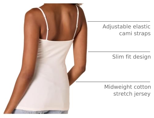 Image of Amazon Essentials Women's Slim-Fit V-Neck Cami, Pack of 4
