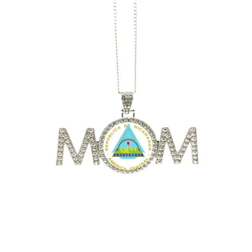 Collier avec emblème national du Nicaragua, cadeau de fête des mères pour maman, grand-mère, bijou d'anniversaire, M