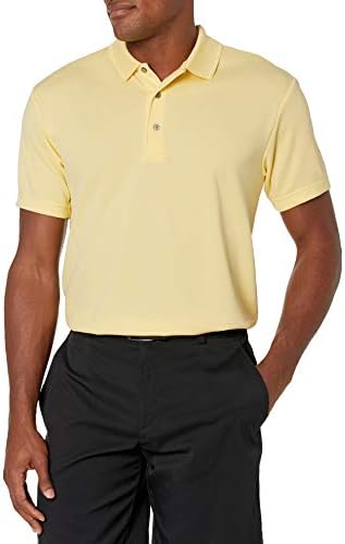 PGA TOUR Men’s Airflux Solid Mesh Short Sleeve Golf Polo Shirt