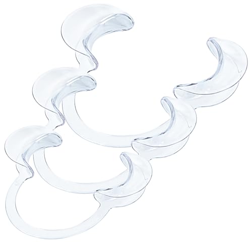 Image of Dental Cheek Retractor C Shape Mouth Opener Size S,M,L, Pack of 3 (Clear, 3PCS-S /M /L)