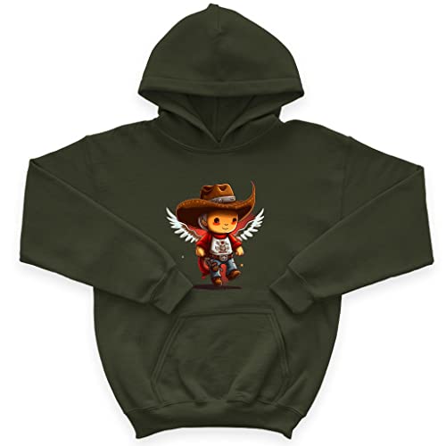 cowboy kids' sponge fleece hoodie - angel graphic kids' hoodie - kawaii hoodie for kids