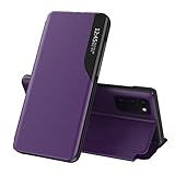 FTRONGRT Estuche para Samsung Galaxy M44 Funda, Concha magnética, Piel + PC, Ventana Transparente, con Soporte, Apta para Funda Protectora Samsung Galaxy M44-Morado FTRONGRT Estuche para Samsung Galaxy M44 Funda, Concha magnética, Piel + PC, Ventana Transparente, con Soporte, Apta para Funda Protectora Samsung Galaxy M44-Morado