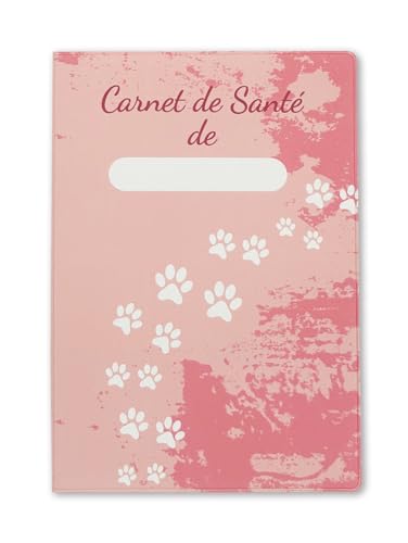 nemau - Protège Carnet de Santé pour Chats, Chiens et Animaux Domestiques - Gomme Expansée - Fabriqué en France - Durable et Résistant - Modèle Empreinte...