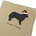 Bernese Mountain Dog Christmas Cards Pack of 10 | Handmade Black Berner Dog Holiday Notecards | Dog with Santa Hat