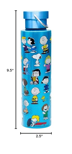 Spoontiques Peanuts Stainless Steel Bottle - Travel Drink Cup with Twist Lid for Hot and Cold Beverages, 24 Oz