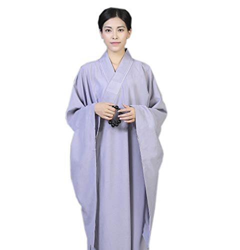 DGXIN Shaolin Unisex Monk Kungfu Robe Zen Buddhist Long Gown4