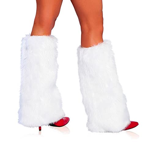 Image of SOLILOQUY Womens Faux Fur Leg Warmers Y2K E-Gril Boot Cuff Covers Cute Fur Leg Warmers Christmas Cosplay Party Accessory Set