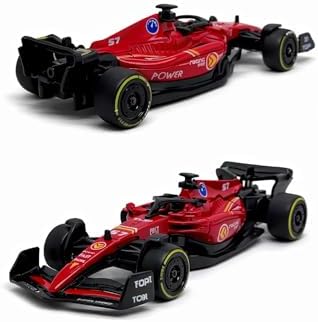 Miniatura de carro F1, Miniatura de carro colecionável, Rodinhas em boraccha e com fricção 13 CM (Vermelho)