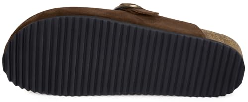 Image of Genuine Suede Clogs Womens Mens Cork Footbed Sandals Potato Shoes | Unisex Suede Leather Mules ,Arch Support,Adjustable Metal Buckle,Cork and Rubber,Wonderful Quality