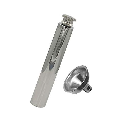 WSDMAVIS 1 Pcs 2 OZ Portable Mini Stainless Steel Hip Flask Wine Tube Mirror Polished Tube Liquor Bottle Funnel Set for Alcohol Whisky Drinkware Cover