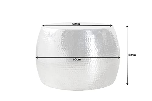 invicta INTERIOR Handgearbeiteter Couchtisch Orient 60cm Silber im Classic Hammerschlag Design – Bild 4