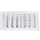EZ-FLO 14 x 6 Inch (Duct Opening) Air Vent Cover for Wall or Ceiling, Two-Way Ventilation Register, Solid Steel HVAC Register Cover, White, 61613