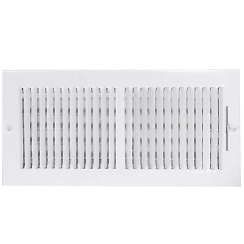 EZ-FLO 14 x 6 Inch (Duct Opening) Air Vent Cover for Wall or Ceiling, Two-Way Ventilation Register, Solid Steel HVAC Register Cover, White, 61613