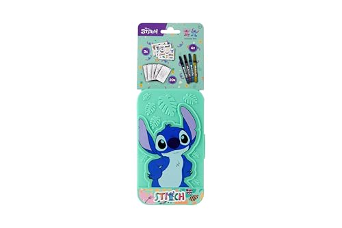 Disney Stitch Activity Box pour enfants | Kit de peinture créatif dans une boîte portable | Avec 20 modèles de coloriage, 4 feutres et 3 feuilles...