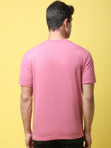 Image of Pinkmint Men's Cotton Blend T-Shirt ll Soild Round Neck T-Shirt ll Stylish Half Sleeve T-Shirt's (Pack of 1)