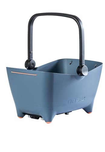 Basil Buddy MIK Panier de vélo pour Chien - 32 l, Bleu, Robuste, avec système MIK verrouillable et Plaque de Transport MIK, Parfait pour Le Transport sûr...