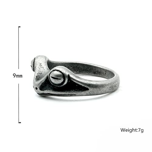 PAMTIER Unisex Stainless Steel Vintage Personalized Cute Lifelike Animal Big Eyes Frog Finger Ring Beneficial Insects2