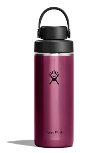 Hydro Flask Lightweight Wide Flex Chug Cap - Insulated Stainless Steel Water Bottle 16 Oz Garnet Red
