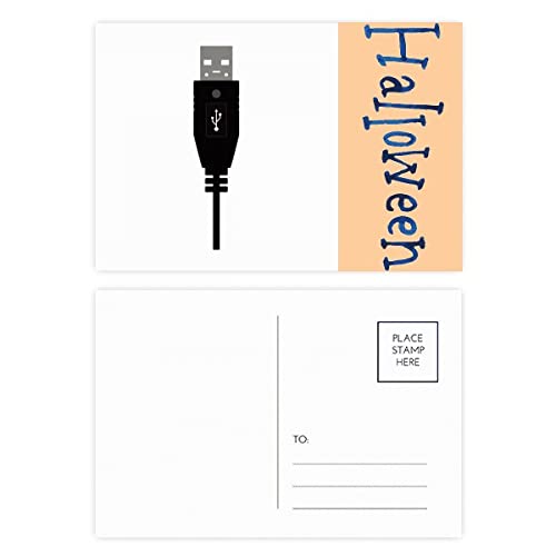 Câble USB pour cartes postales Halloween noir lot 20 pour animer vos soirées et invitations