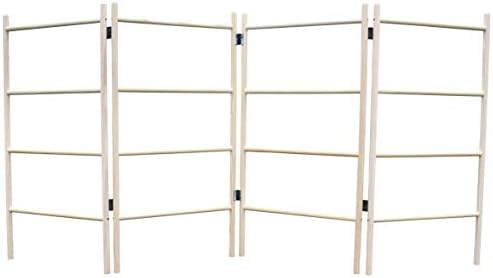 4-Panel Wooden Clothes Horse Airer - Quality, Folding Laundry Dryer
