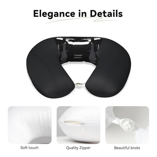 Almohada de viaje de espuma viscoelástica negra miniatura 4
