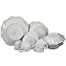 Elama Fleur De Lys 20-Piece Dinnerware Set in White