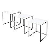 beistelltisch weiß hochglanz würfel Material: MDF, Gestell verchromtes Metall,