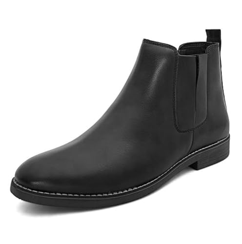 Image of FENTACIA Faux Leather Formal Chelsea Boots for Men