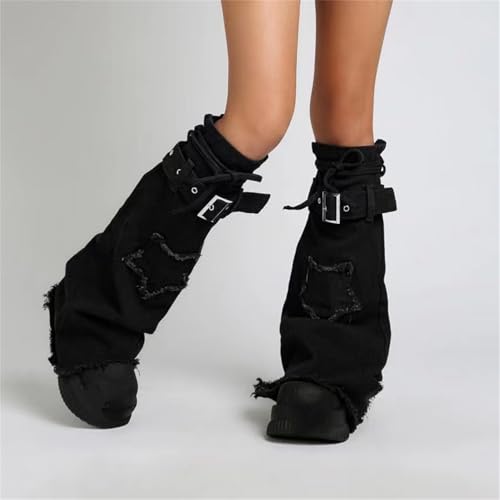 Image of HeiBai Xiong Punk Leg Warmers Women Hippie Gothic Y2k Harajuku Goth