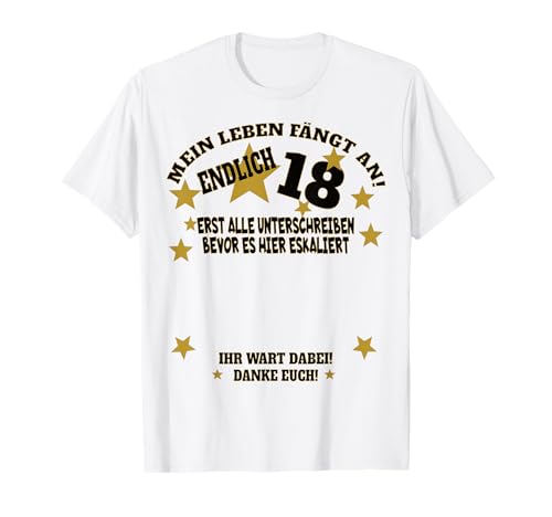 18. Geburtstag Mädchen und 18. Geburtstag Junge Gästebuch T-Shirt